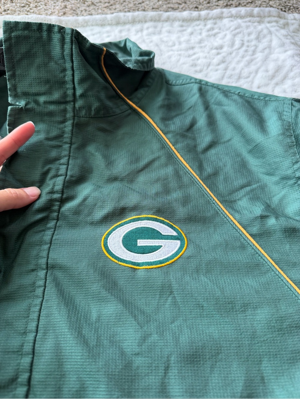 Reebok NFL Green Bay Packers On Field Windbreaker Full Zip Jacket Men’s Large - Picture 4 of 15